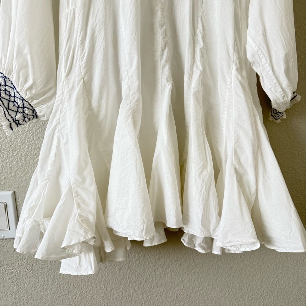 Rhode Women’s Boho Fairy Cottage‎ Core Cotton puff embroidered Sleeve Large - Picture 6 of 16